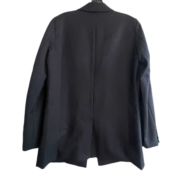 Garnet Hill Blue 100% Wool One button Blazer Jacket NWOT size 0 Oversized - Picture 4 of 8
